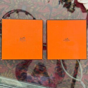 Hermes Square Orange Box 7.5" Set of 2
